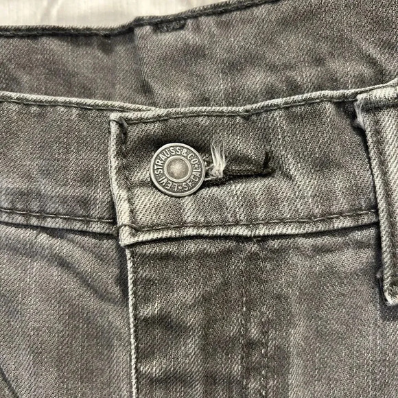 Levis 514 Jeans Mens Size 36x31 (36x32 Tag) Gray Straight Leg Denim Pants - Picture 4 of 9
